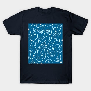 Blue & White Squiggles T-Shirt